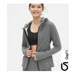 GAP GapFit Gray Fleece Full-Zip Hoodie Jacket Size Medium